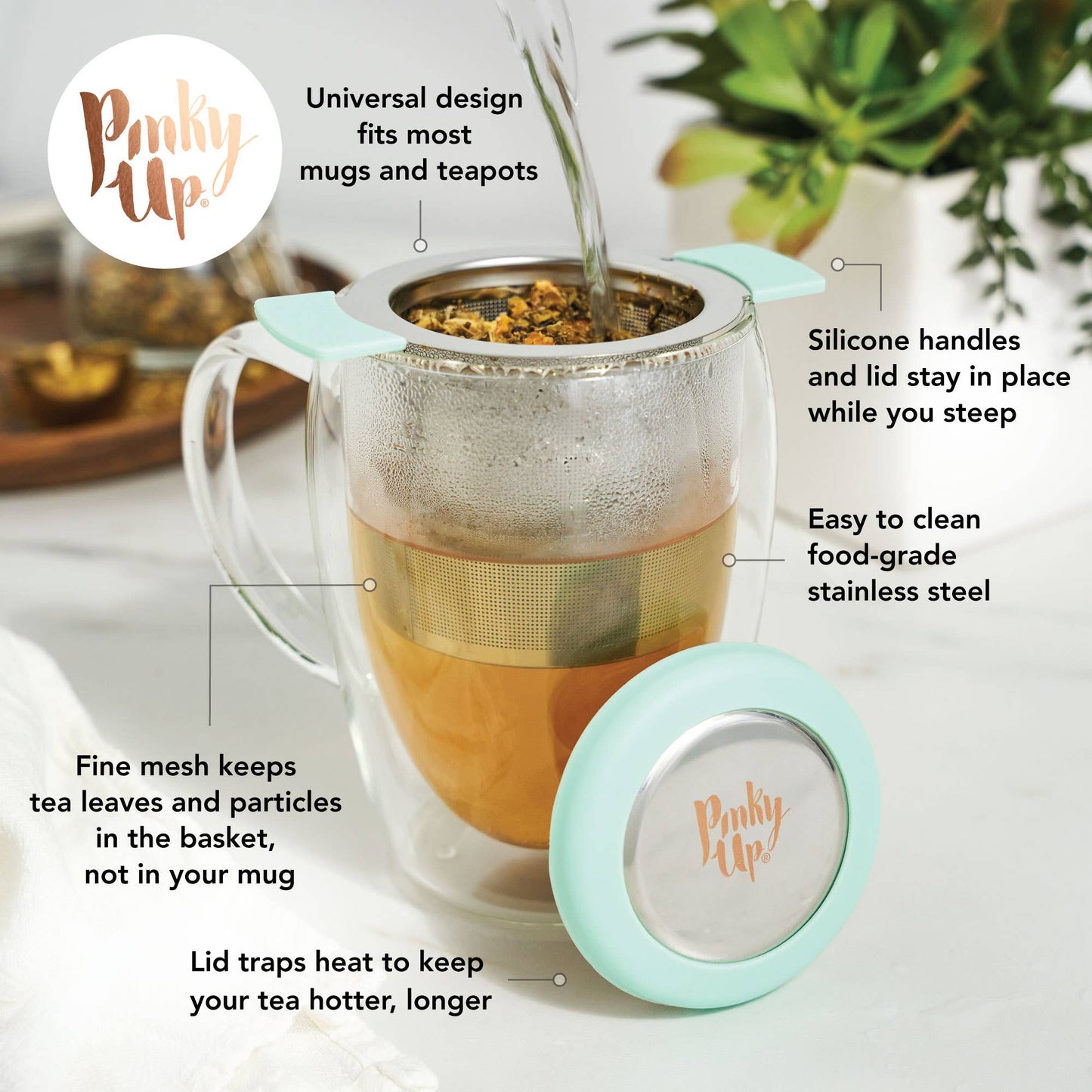 Erin™ Double-Winged Universal Loose Leaf Tea Infuser w/ Lid