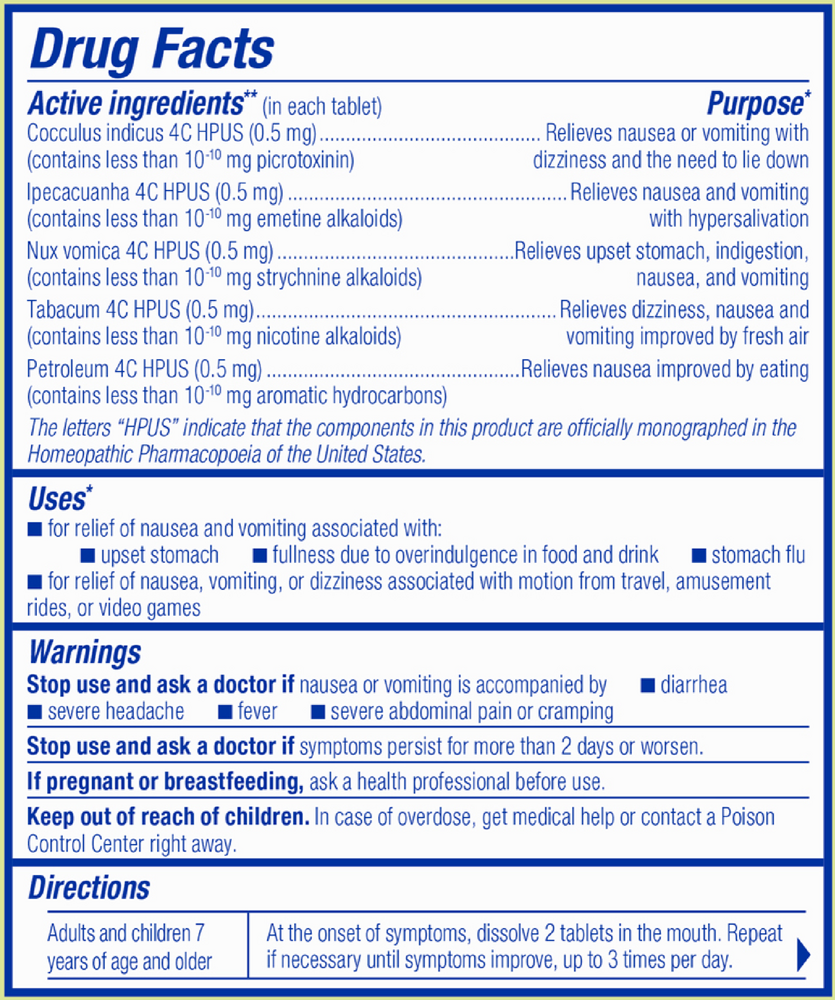 NauseaCalm (60 tablets) Homeopathics