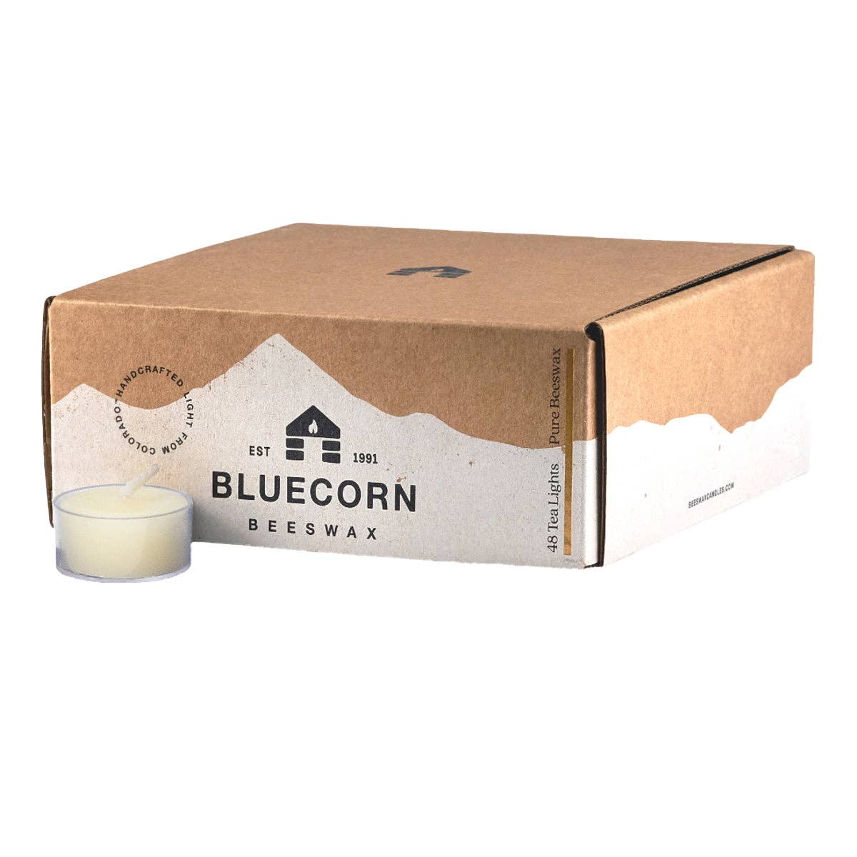Tea Light Candles: 100% Pure Natural Beeswax: Raw / Metal Cup / individual