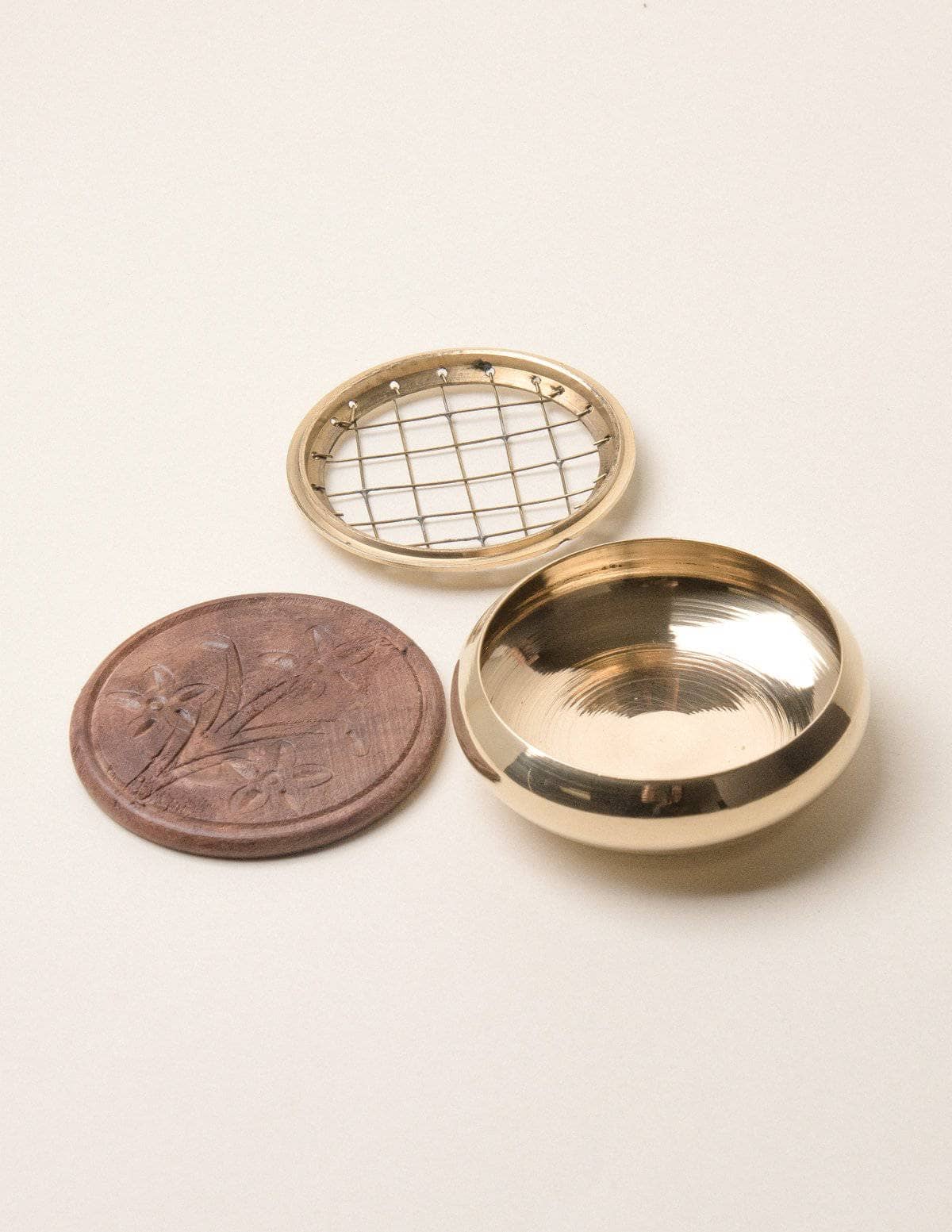 Brass incense burner with screen