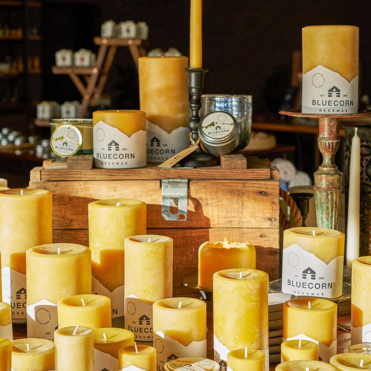 Pillar Beeswax Candles: Raw: 2" x 4.5"