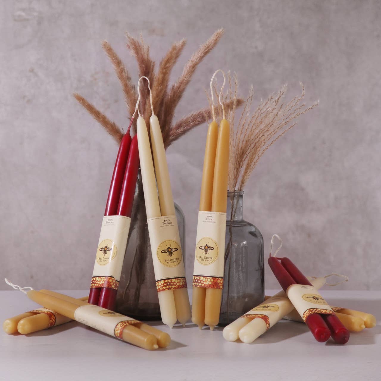 Black Tapers: Standard (12" x 7/8"): Beeswax