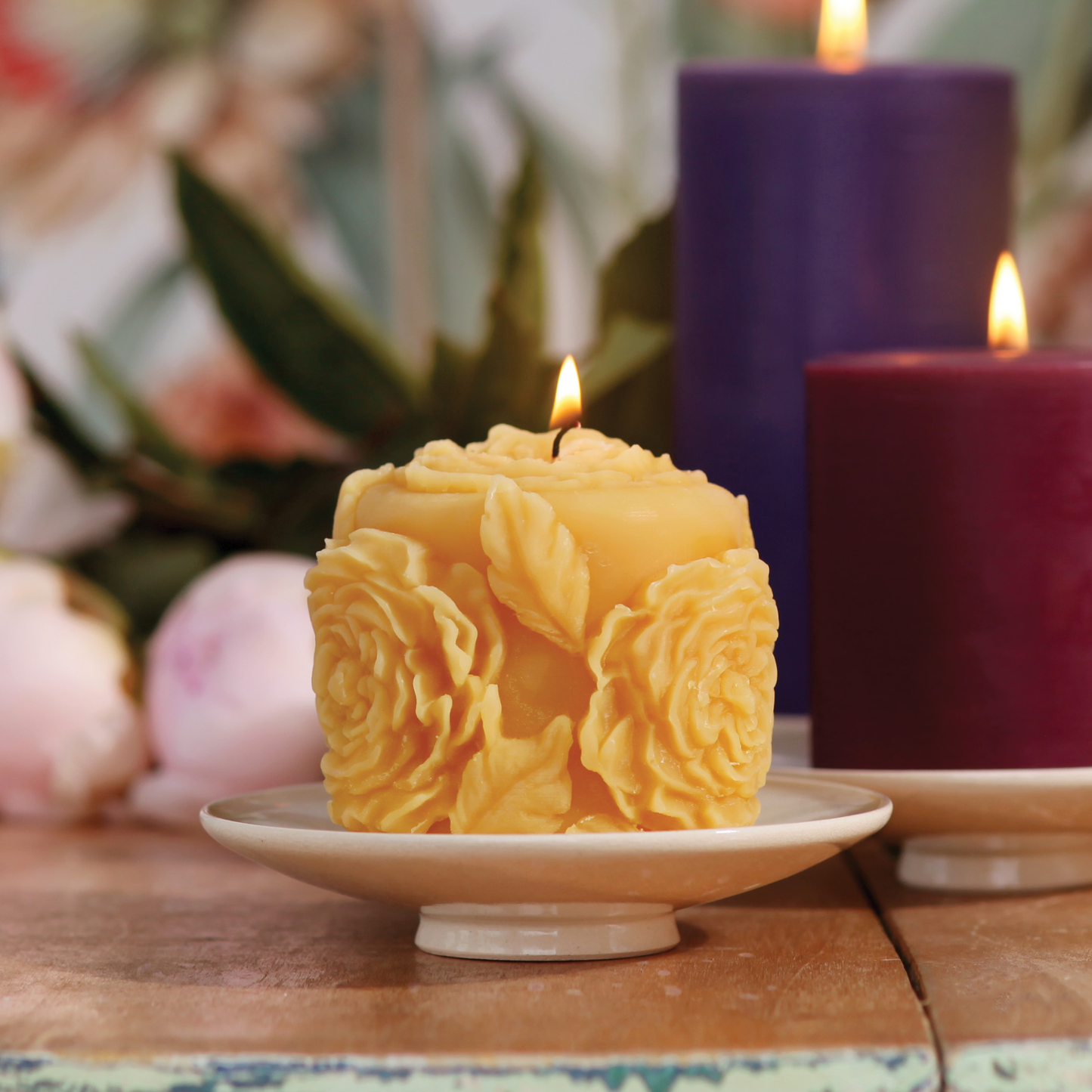 Rose Blossom Pillar Beeswax