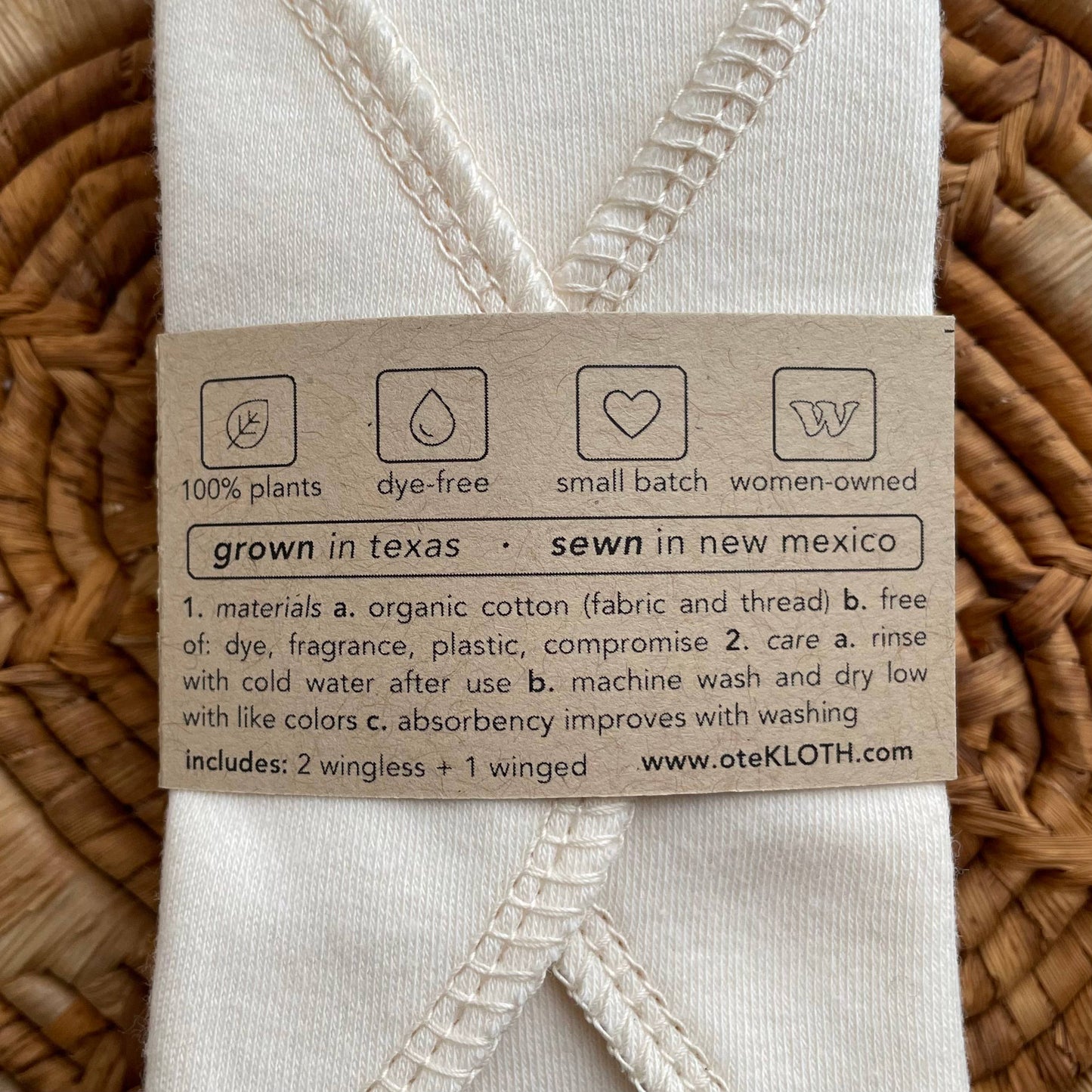 Cotton Pantyliner Set | Organic & Reusable: 6"