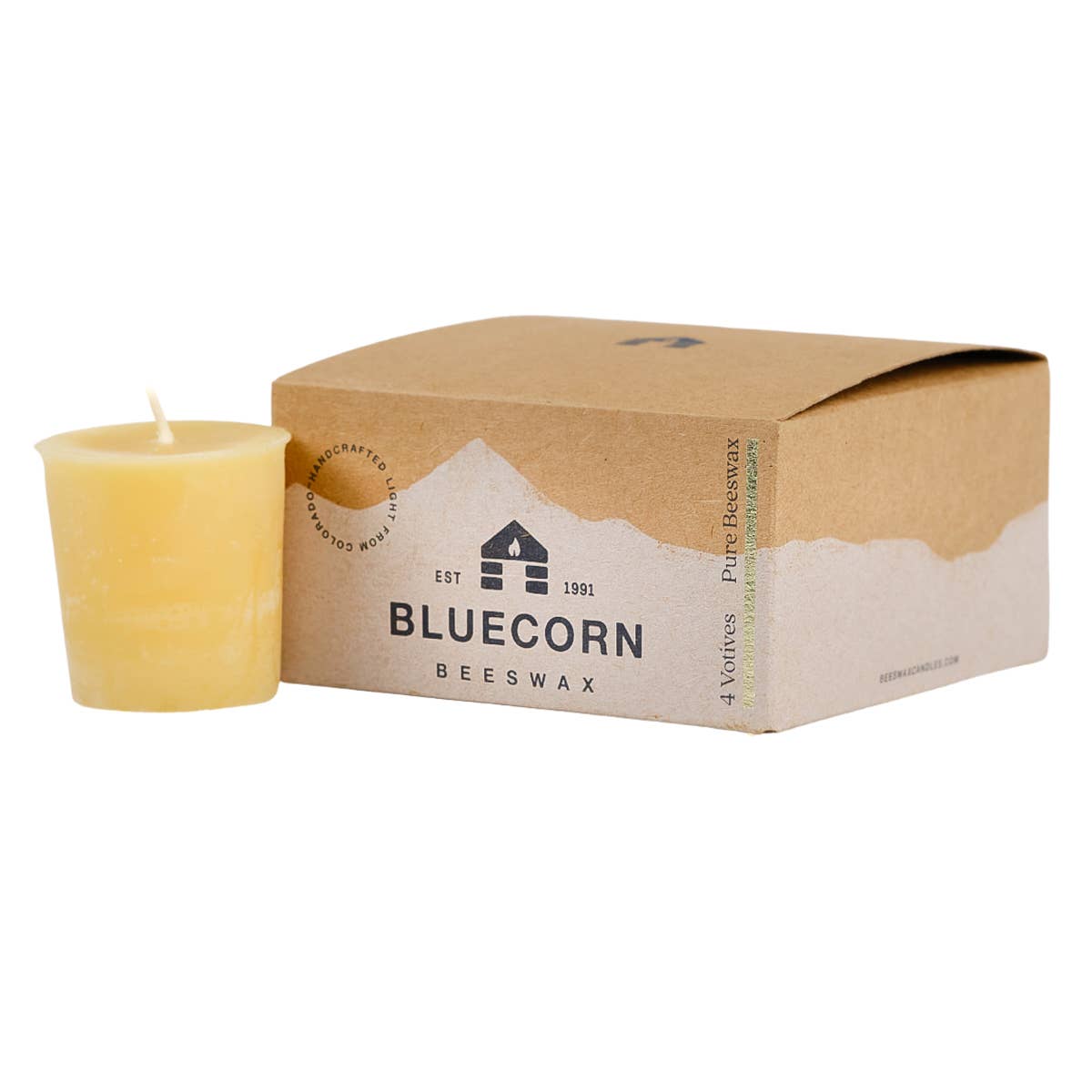 Votive 100% Pure Natural Beeswax Candles: Raw