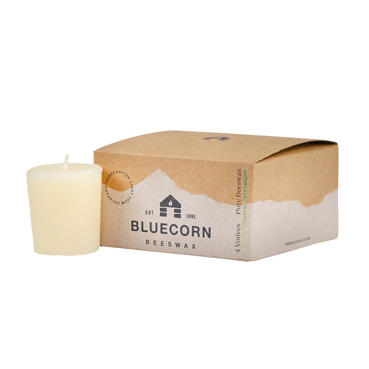 Votive 100% Pure Natural Beeswax Candles: Raw