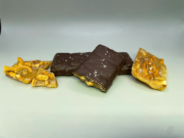 Dark Chocolate Toffee Pretzel Bar