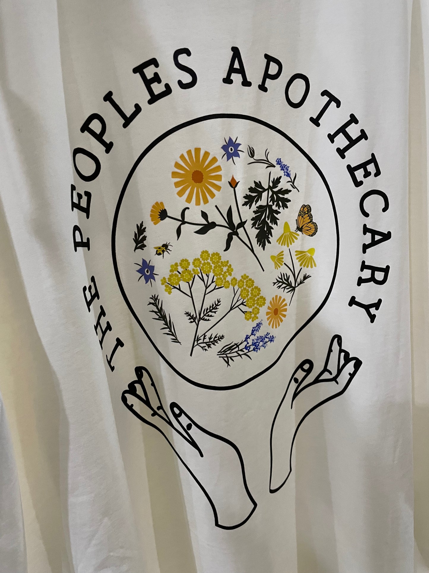Organic white TShirt- Color logo w/algae ink