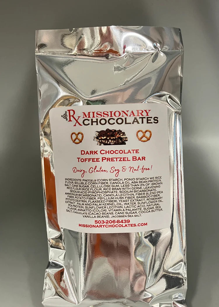 Dark Chocolate Toffee Pretzel Bar