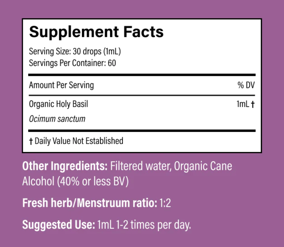 Tulsi Spagyric Tincture 2oz