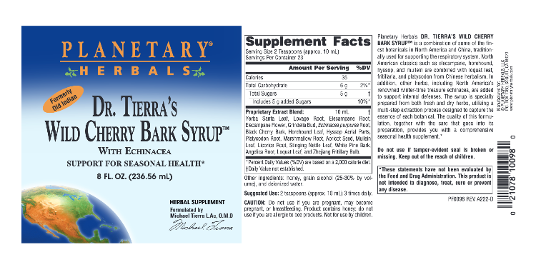 Dr. Tierra's Wild Cherry Bark Syrup 8oz