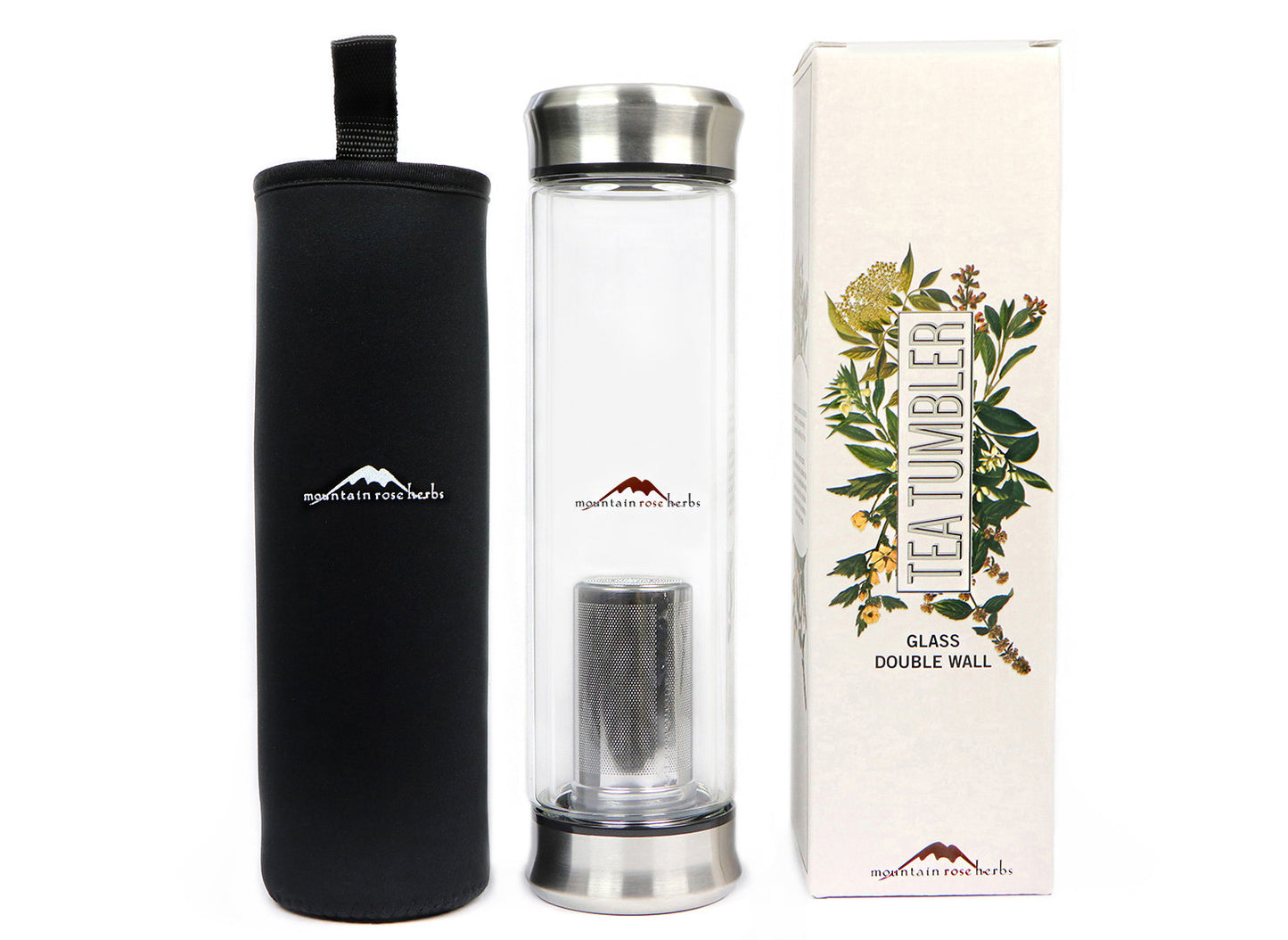 Glass Double Walled Tea Tumbler 13.5oz