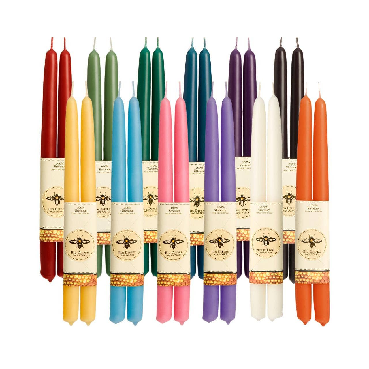 Black Tapers: Standard (12" x 7/8"): Beeswax