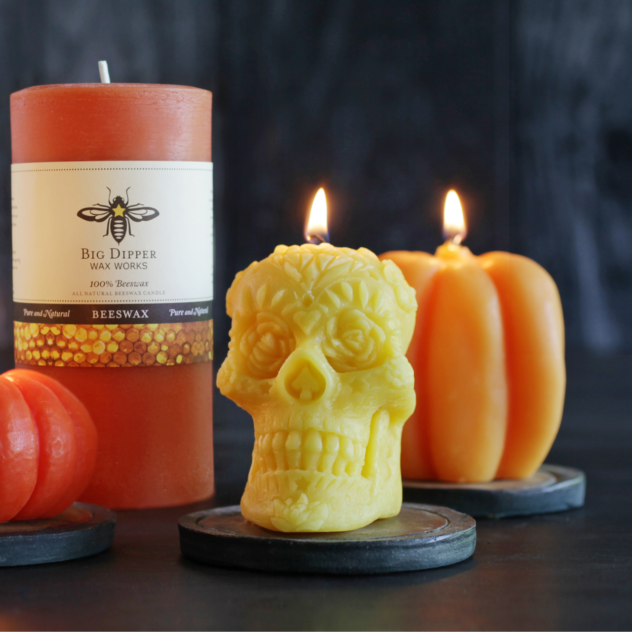 Beeswax Sugar Skull Candle