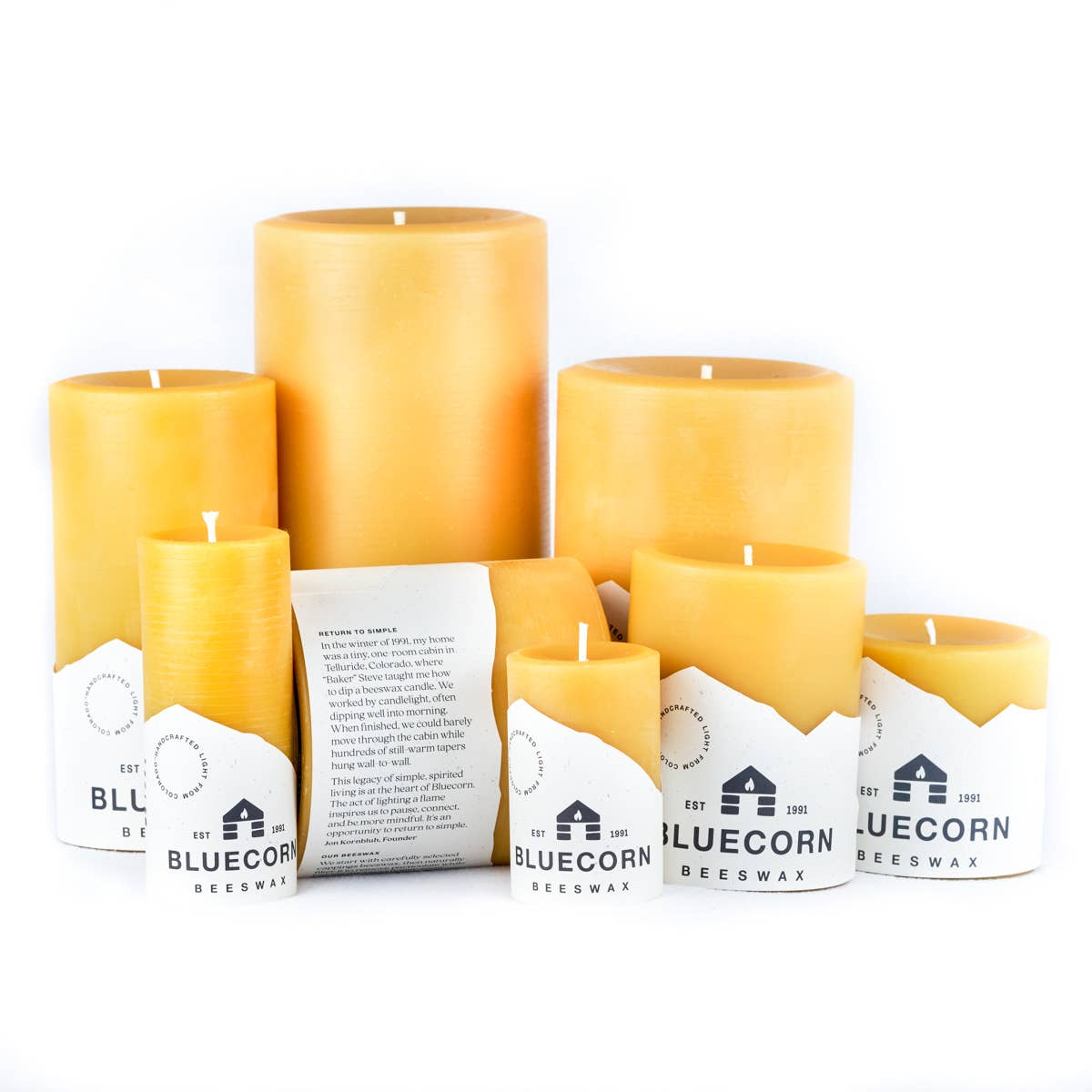 Pillar Beeswax Candles: Raw: 2" x 4.5"