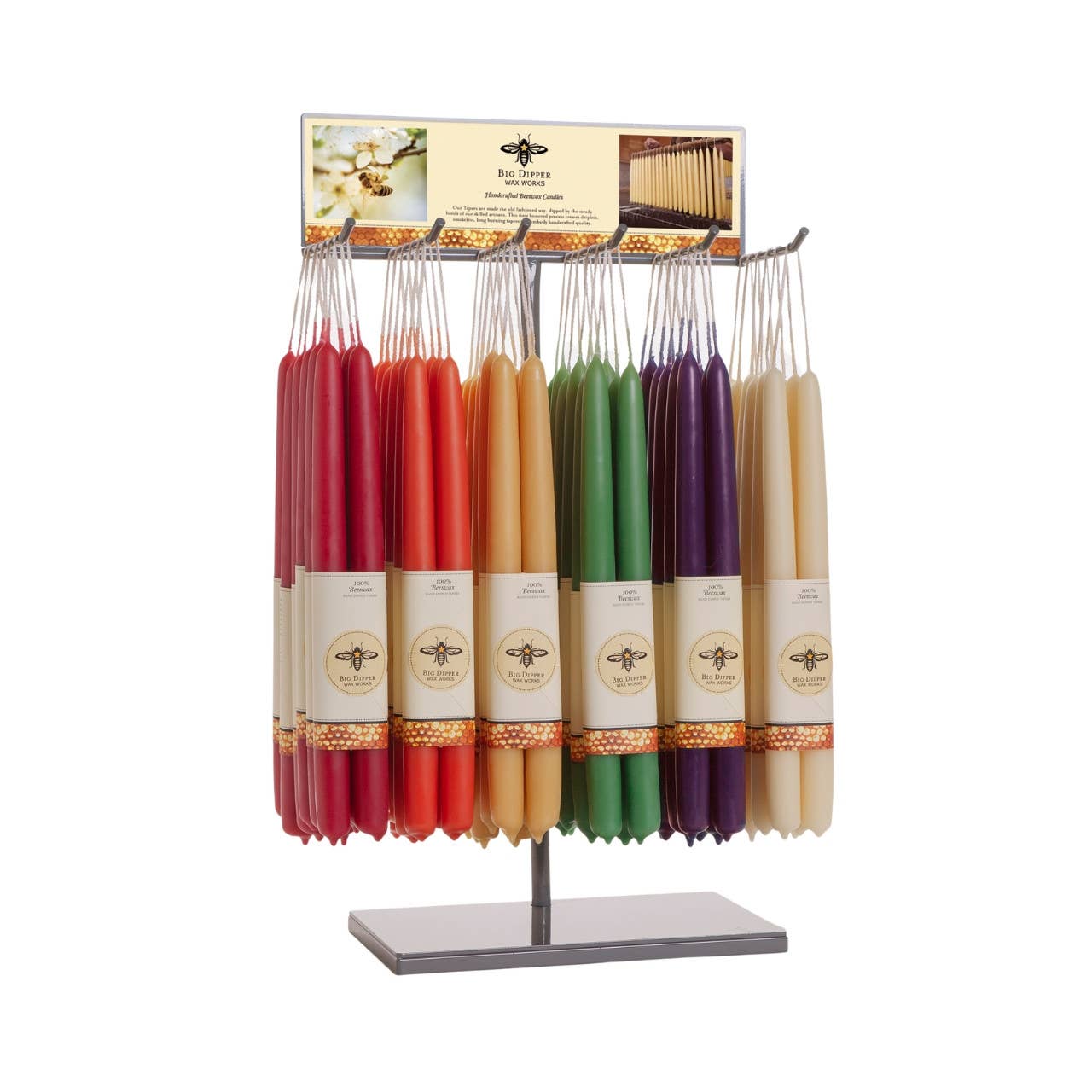 Black Tapers: Standard (12" x 7/8"): Beeswax