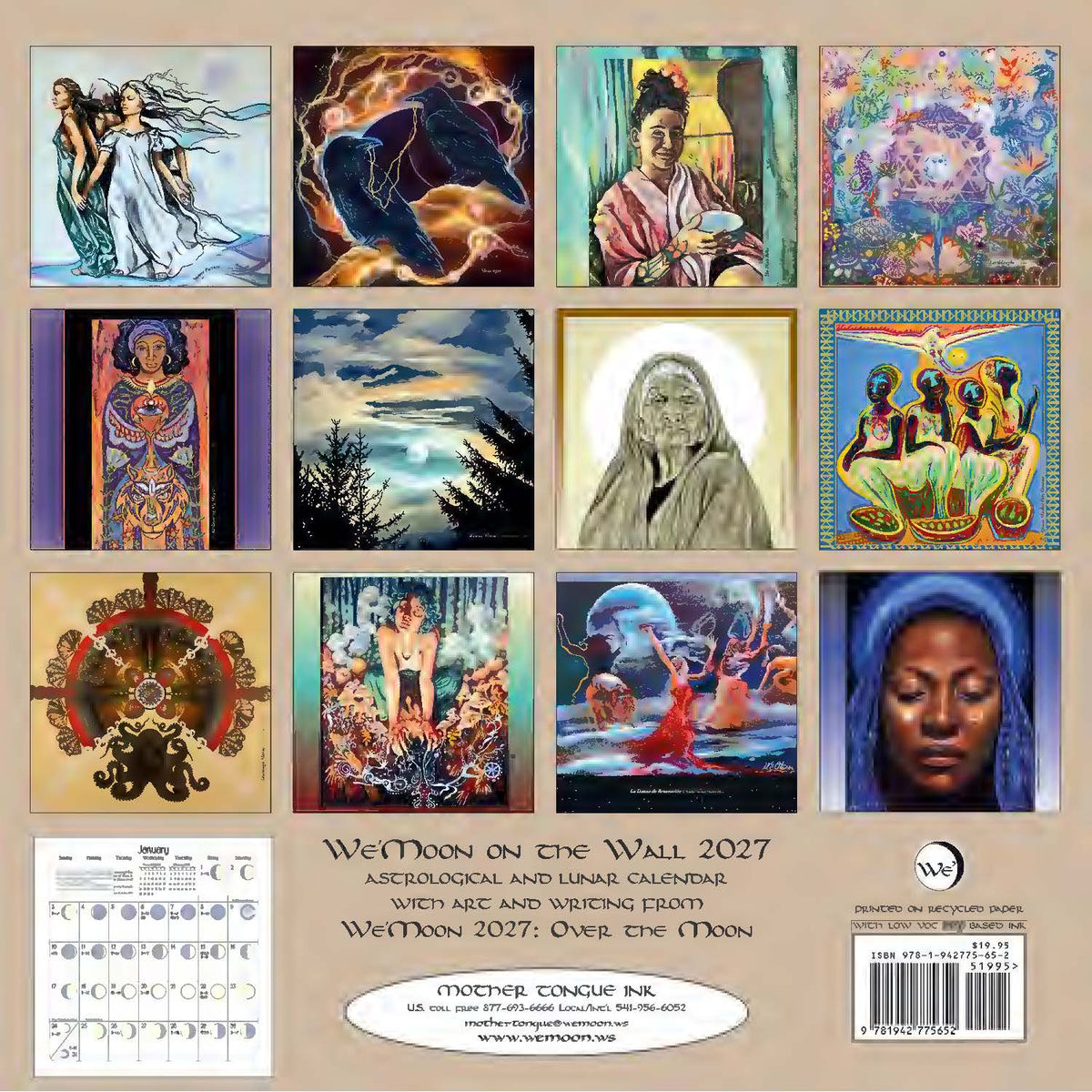 We'Moon Wall Calendar| Astrological Moon Phase Calendar