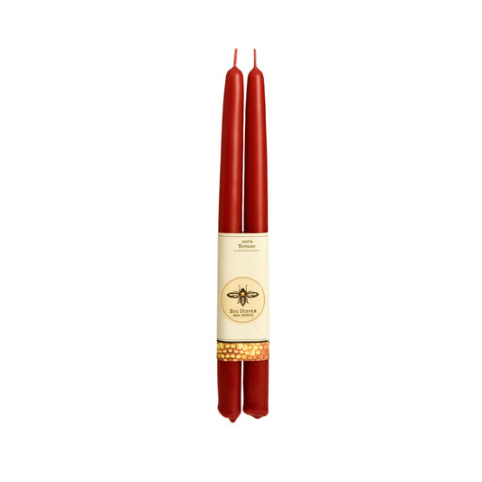 Red Tapers: Standard (12" x 7/8"): Beeswax