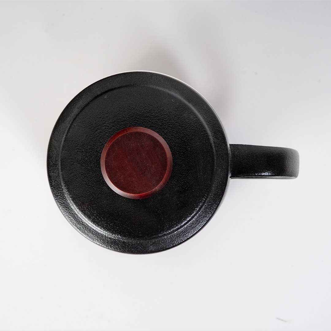 Mountain Design Black 12oz Tea Mugs with Lid and Infuser