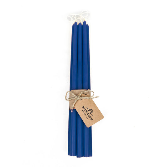 Blue: Thin Beeswax Taper Candles