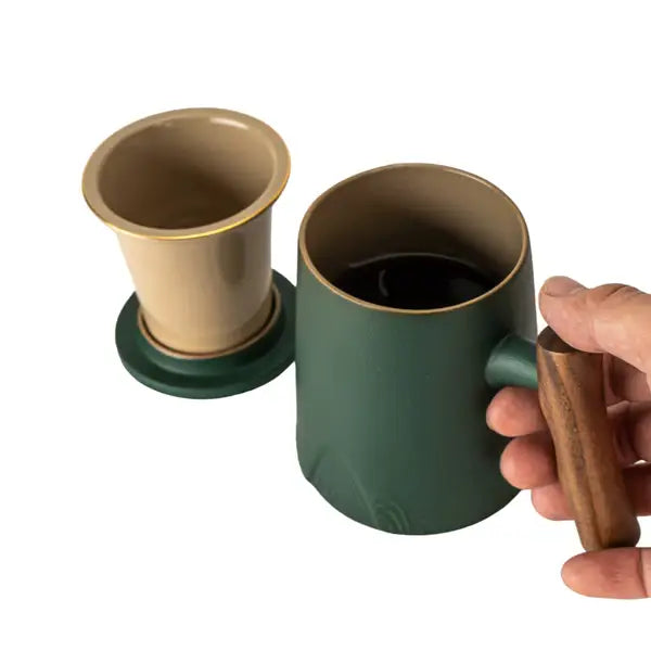 Green Mug with Infuser and Lid - 12 fl.oz.