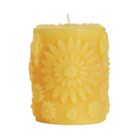 Floral Pillar- Beeswax Candle