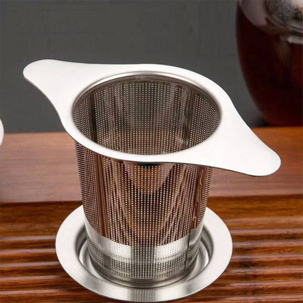 Silver Mesh Tea Infuser- Basket W/ Lid: Silver