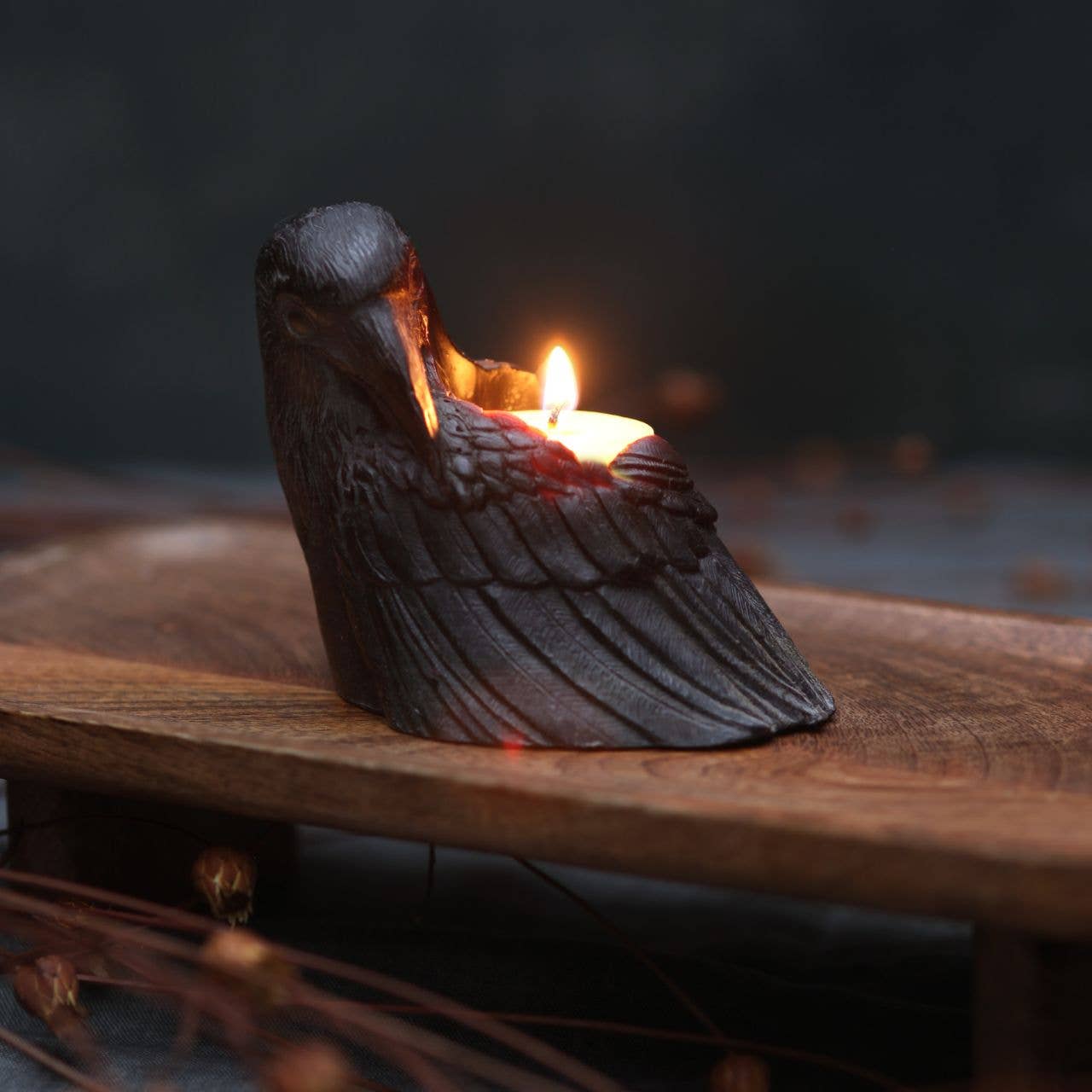 Crow Candle –Black – 4”