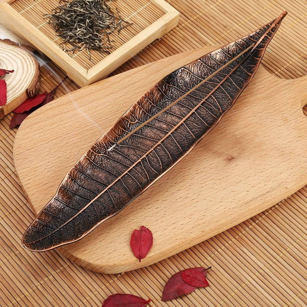 Bronze Leaf Incense Holder