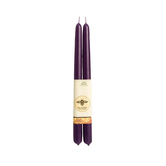 Eggplant Tapers: Standard (12" x 7/8"): Beeswax