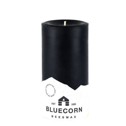 Black 100% Pure Natural Beeswax Pillar Candles:  3" x 6"