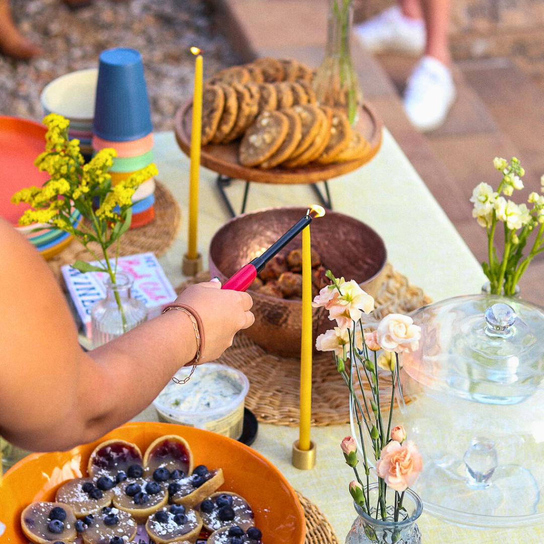 Black: Thin Beeswax Taper Candles
