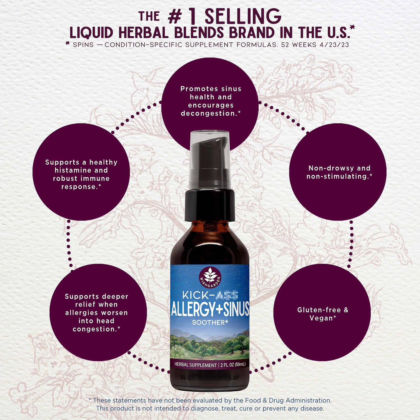 Kick-Ass Allergy & Sinus Soother Tincture 2oz pump