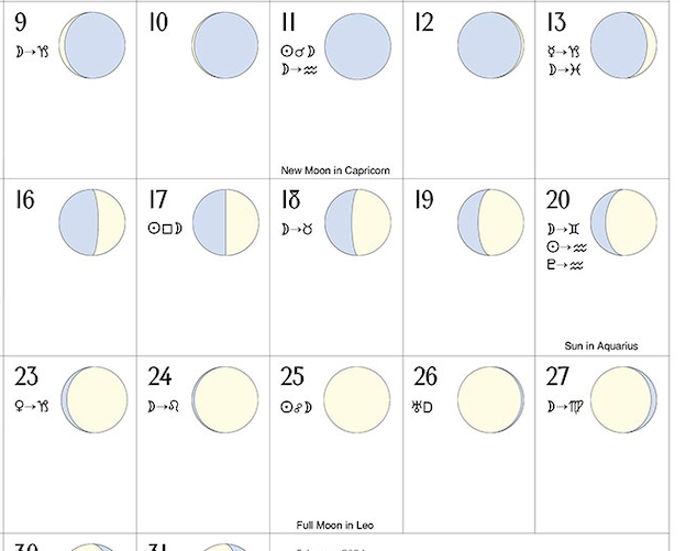 We'Moon Wall Calendar| Astrological Moon Phase Calendar