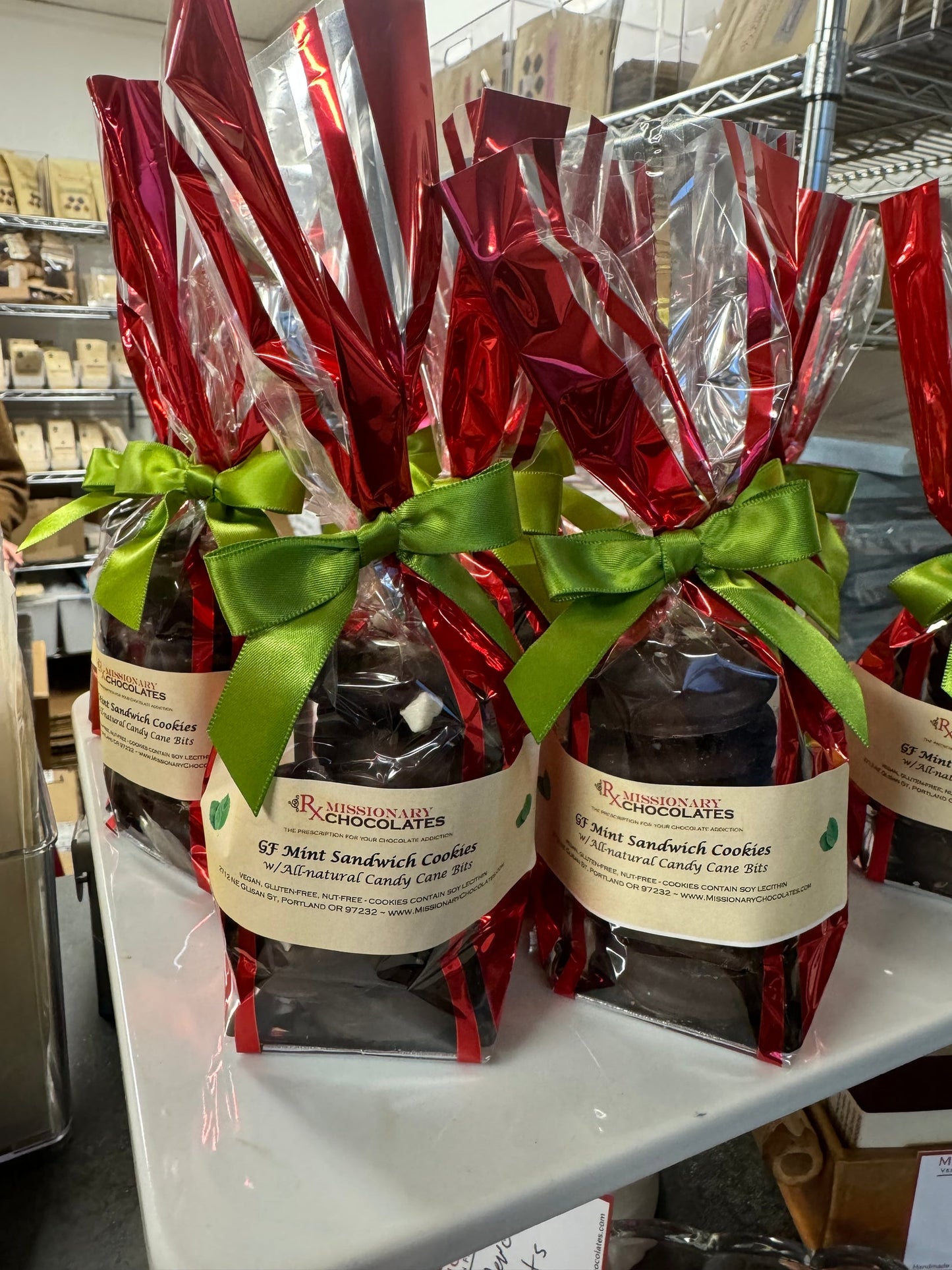 Chocolate covered Sandwich Cookie w/Mint Filling