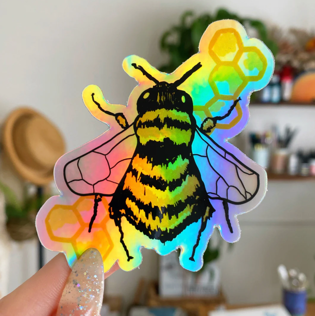 Bee Holographic Sticker
