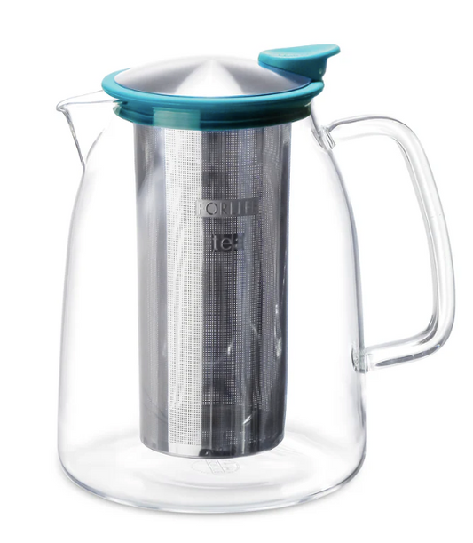 Mint Glass Iced Tea Jug with Basket Infuser