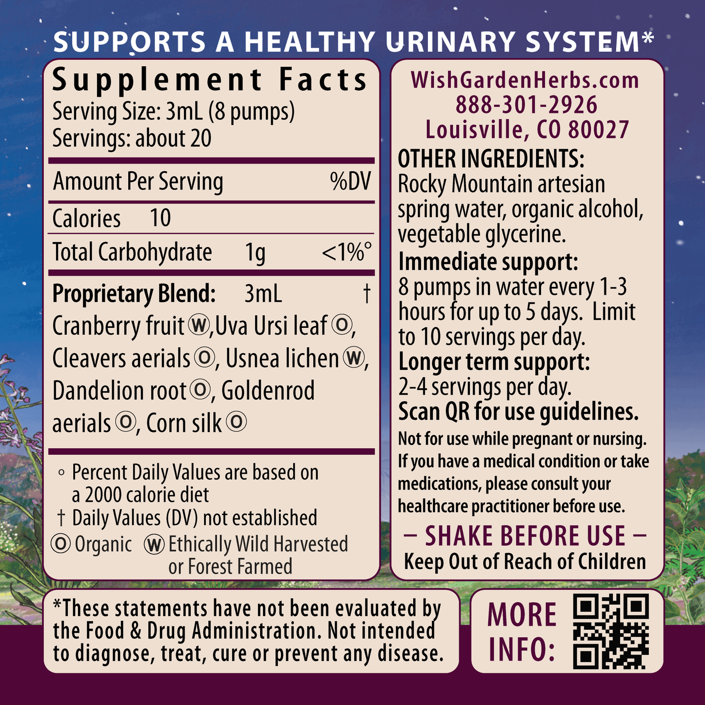 Urinary Strength, Daily Support Tincture 2oz pump