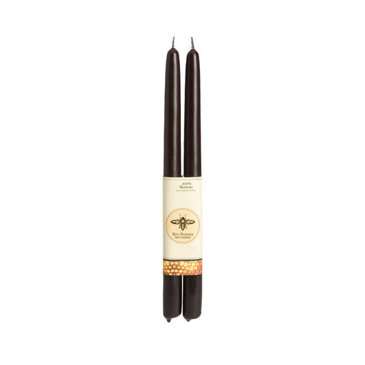 Black Tapers: Standard (12" x 7/8"): Beeswax