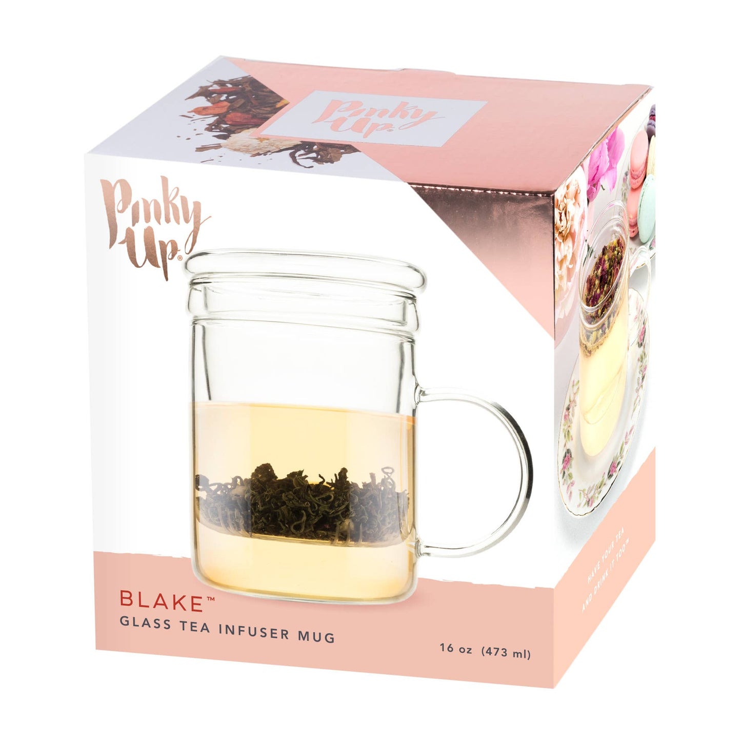 Blake™ Glass Loose Leaf Tea Infuser Mug with Lid