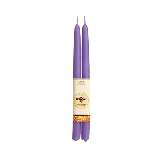Lilac Tapers: Standard (12" x 7/8") Beeswax
