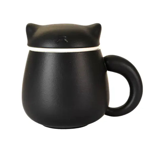 Black Kitten Mug with Infuser and Lid - 13 fl.oz.