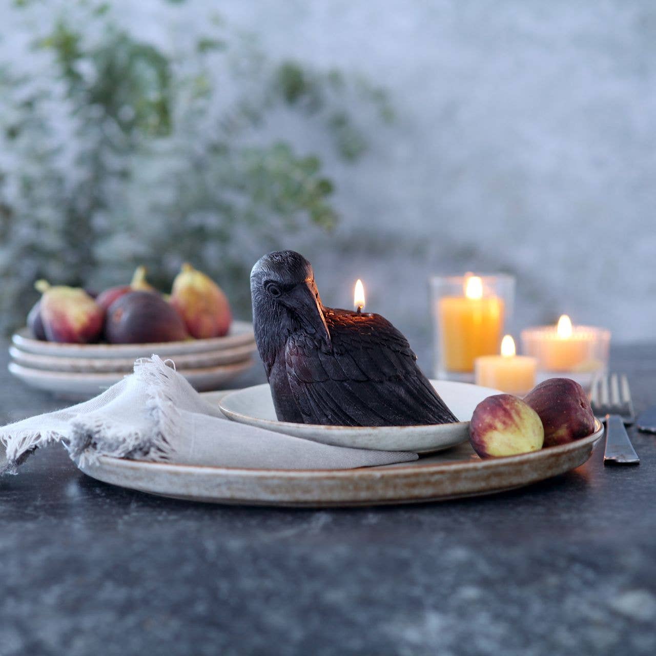 Crow Candle –Black – 4”