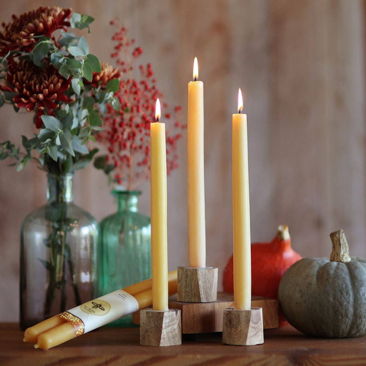 Pumpkin Taper: Standard (12" x 7/8") Beeswax