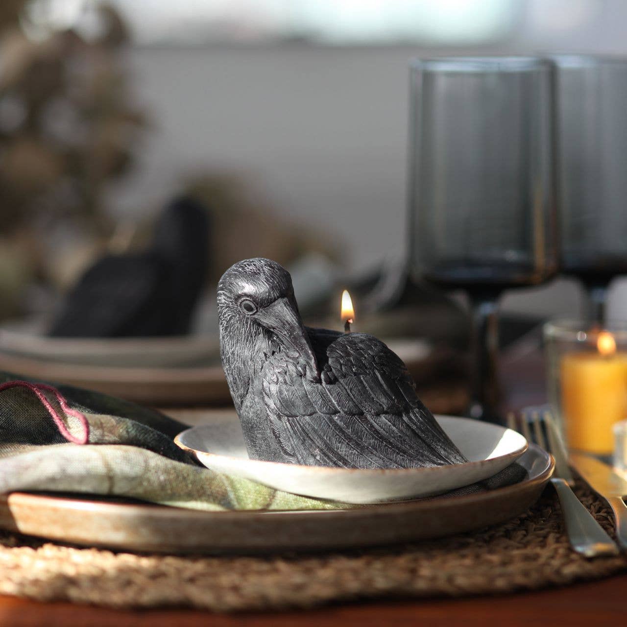 Crow Candle –Black – 4”
