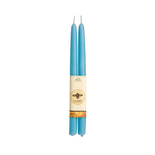 Sky Blue Tapers: Standard (12" x 7/8") Beeswax