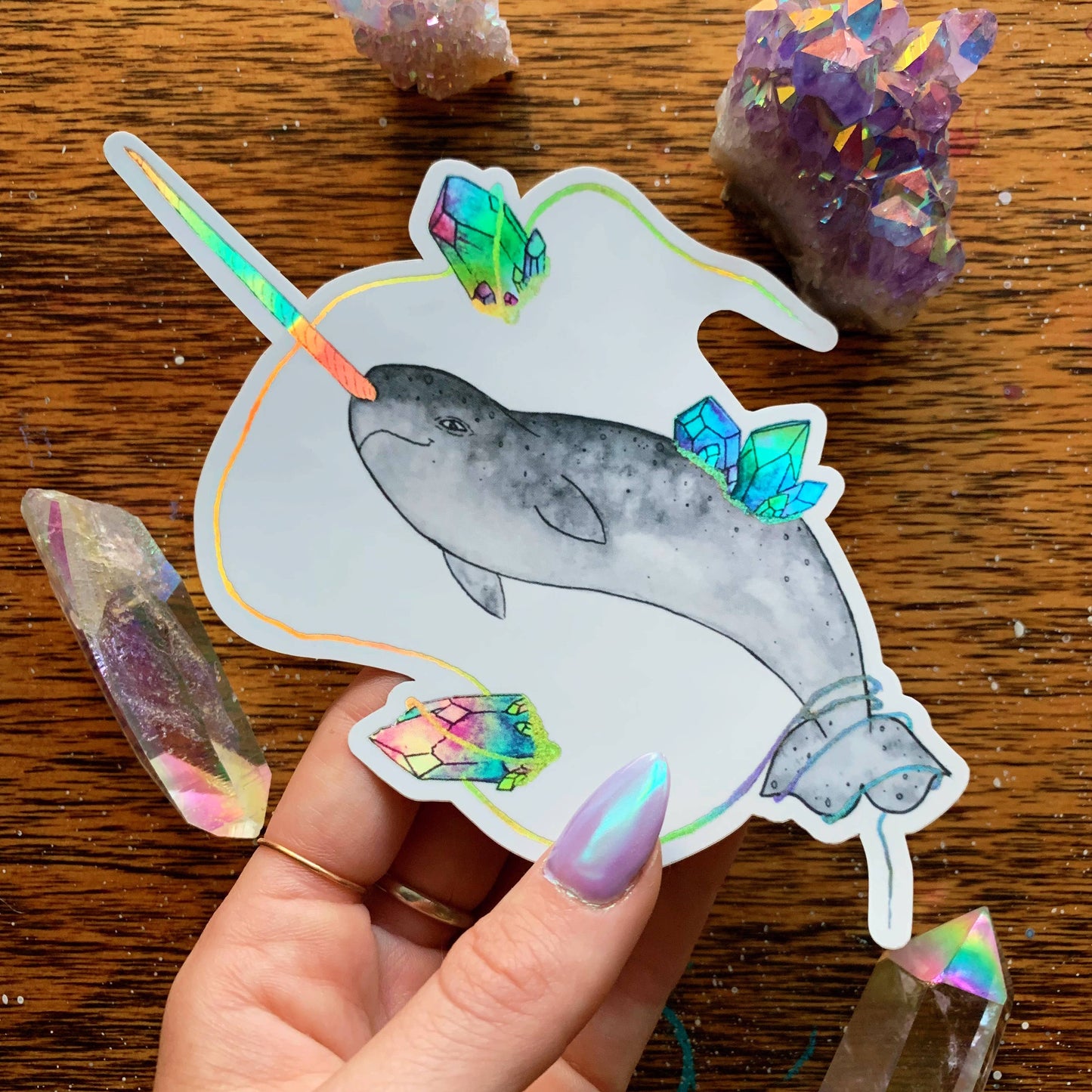 Narwhal Holographic Sticker