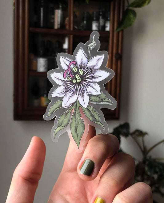 Passionflower Clear Vinyl Sticker
