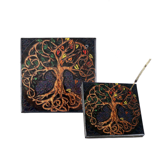 Tree of Life Wooden Incense Holder